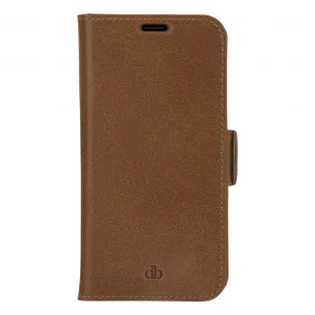 dbramante1928 Copenhagen Slim flipcase voor Apple iPhone 13 Pro Max, gegrijnsd leer, lichtbruin