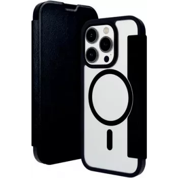 dbramante1928 Helsinki MagSafe Folio-hoes voor iPhone 15 Pro, zwart leer met 3 kaartvakken HE61CLBL1882