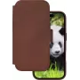 dbramante1928 Lynge flipcase voor mobiele telefoon - MagSafe-compatibel - echt leer - Dark Tan - voor Apple iPhone 17
