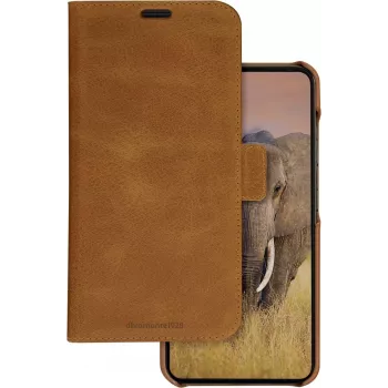 DBRAMANTE1928 Lynge wallet-hoes voor Samsung Galaxy A55 5G – volledig nerfleer, lichtbruin LY55GT006144