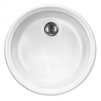 DEANTE 1-kom Keramische Keukenwasbak Wit Inbouw Drop-in 520x390x200 mm
