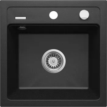 DEANTE 1-bowl granieten composiet spoelbak zwart 780x490mm