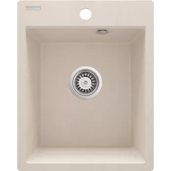 DEANTE 1-baks graniet-composiet keukenspoelbak, Zwart, 780x500 mm, inbouw van bovenaf