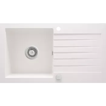 DEANTE 1-bowl granieten composiet spoelbak met geïntegreerde afdruipbak - onyx