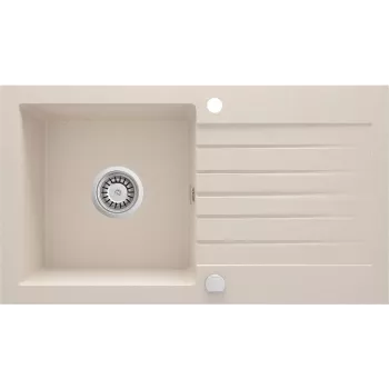 DEANTE 1-baks granieten spoelbak met afdruipgedeelte - onyx zwart (620x500mm)