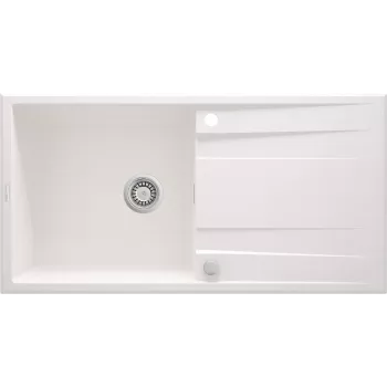 DEANTE 1-bowl granieten spoelbak met afdruiprek - onyx zwart, 620x500mm