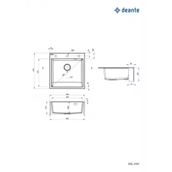DEANTE 1-bowl granieten spoelbak ZQE A10K