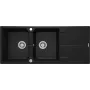 DEANTE 2-bowl granieten spoelbak met afdruipgedeelte - onyx zwart