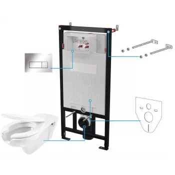 DEANTE 6-in-1 inbouw toilet set