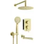 DEANTE Arnika inbouw-douchset met baduitloop, goud, 250 mm regendouche