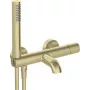 DEANTE badkraan met doucheset – wandgemonteerde eenhendelmengkraan, chroom, messing, keramische cartridge, 150 cm RVS-slang