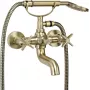 DEANTE badkraan met doucheset, zwart mat, wandmontage, eenhendelmengkraan, messing, 2-gats, 150 mm aansluitafstand