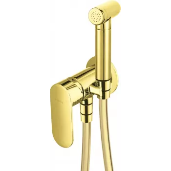 DEANTE inbouw-bidetmengkraan met bidetta-handdouche, chroom, messing, eenhendelmengkraan, 35 mm keramische cartridge, G1/2 inch aansluiting, 120 cm slang, wandmontage