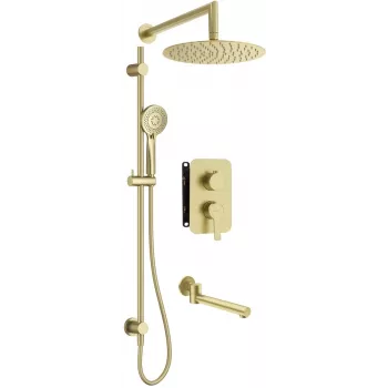 DEANTE inbouw doucheset met mengkraan, goud, regendouche 250 mm, eenhendelmengkraan