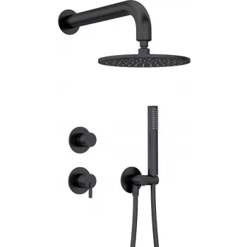 DEANTE inbouw-douchset met hoofdregendouche - mat zwart, vierkant 250x250 mm, Arnika Nero