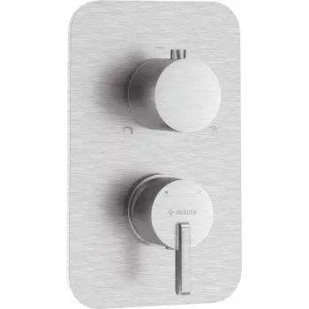 DEANTE buiten-element voor inbouw-mengkraan BOX - chroom, vierkante rozet, eenhendelmengkraan, keramische cartridge 35 mm