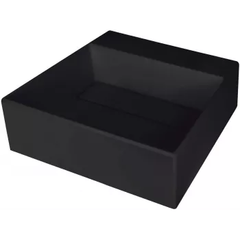 DEANTE graniet-composiet enkele gootsteen met kraangat - afdekking, zwart, 45 cm minimale kastbreedte
