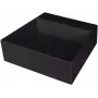 DEANTE graniet-composiet enkele gootsteen met kraangat - afdekking, zwart, 45 cm minimale kastbreedte