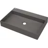 DEANTE granieten wastafel opzetkom met kraangat - 60x40 cm antraciet