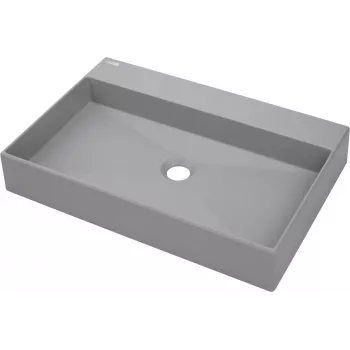 DEANTE graniet opbouwwastafel met kraangat - 60x40 cm grafiet