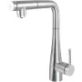 DEANTE keukenkraan met waterfilteraansluiting en uittrekbare uitloop, chroom, 3-in-1 warm/koud/gefilterd water, eenhendelmengkraan, 360° zwenkbaar, messing lichaam