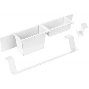 DEANTE spoelbak accessoireset 3-delig: bamboe snijplank, RVS afdruiprek, zeepdispenser
