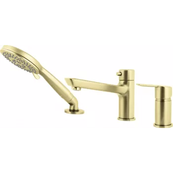 DEANTE Moza 3-gats opbouw-badmengkraan met handdouche, chroom