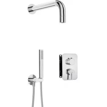 DEANTE Neo Nero inbouw-doucheset met mengkraan BOX en handdouche, mat zwart, 250 mm regendouche