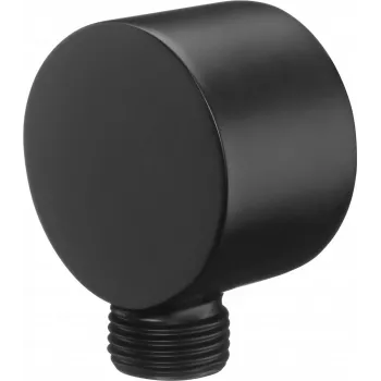 Deante Cascada NAC_N54K ronde haakse aansluiting voor doucheslang, 1/2 inch, Nero zwart