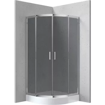 DEANTE halfronde douchecabine met douchebak 90x90 cm