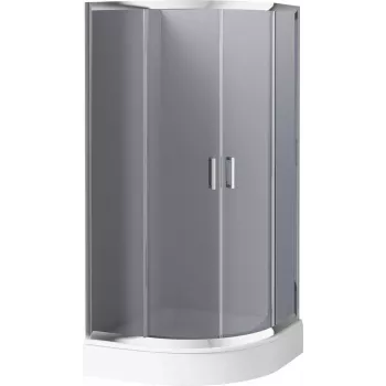 DEANTE Halfronde douchewand 80x80 cm Zwart Aluminium Gelaagd veiligheidsglas