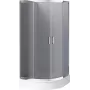 DEANTE Halfronde douchewand 80x80 cm Zwart Aluminium Gelaagd veiligheidsglas