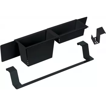 DEANTE Spoelbak-accessoireset zwart 3-delig keukenzeepdispenser sponshouder borstelhouder
