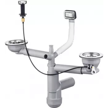 DEANTE sifon voor 1,5- en 2-baks granieten spoelbak - Space-Saver