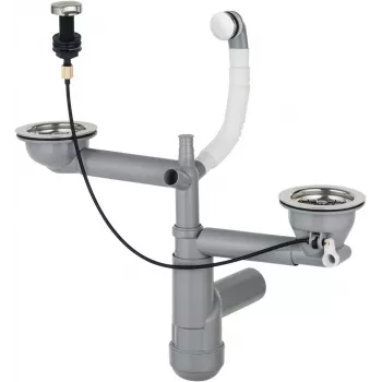 DEANTE sifon voor 1,5- en 2-baks granieten spoelbak - space-saver