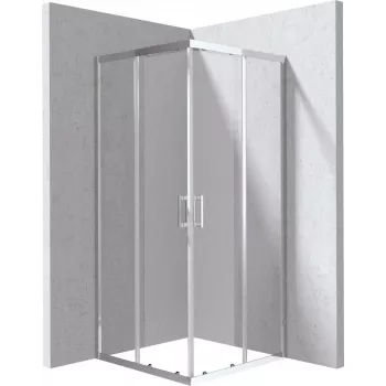 DEANTE vierkante douchecabine 80x80 cm chroomframe dubbele schuifdeuren