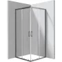 DEANTE vierkante douchecabine 80x80 cm met dubbele schuifdeuren, chromen frame