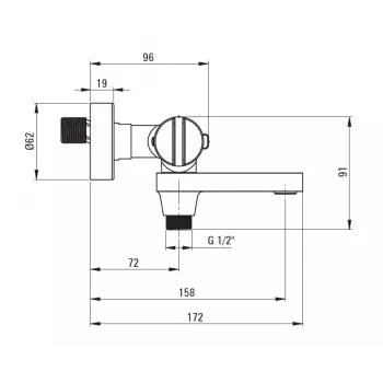 DEANTE Thermostatische badkraan zwart wandmontage messing