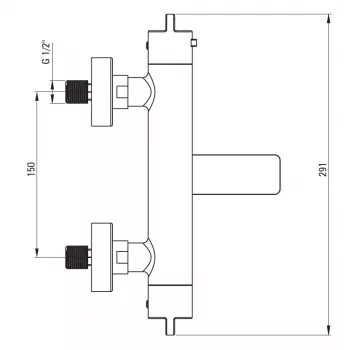 DEANTE Thermostatische badkraan zwart wandmontage messing