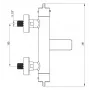 DEANTE Thermostatische badkraan zwart wandmontage messing
