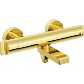 DEANTE thermostatische badkraan mat zwart 2-gats wandmontage