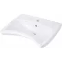 DEANTE wandwastafel van keramiek met ruimte voor kraan, Cersanit White, 1 middelste gat, overloop, rechthoekig