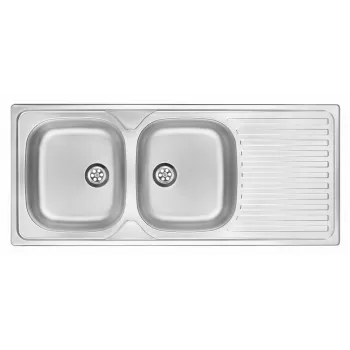 DEANTE ZEU 0210 2-baks granieten composiet spoelbak met afdruiprek, onyx