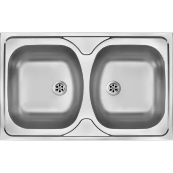 DEANTE ZM5 0200 2-bowl RVS opbouwspoelbak - geborsteld afwerking