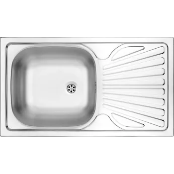 DEANTE ZMU 0110 1-baks spoelbak van staal met afdruiprek
