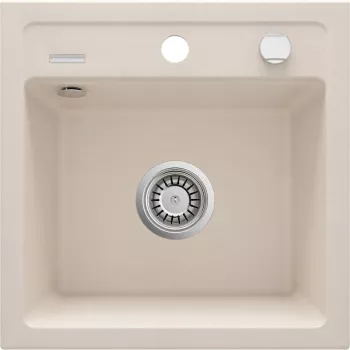 DEANTE ZQZ 5103 1-bowl granieten spoelbak zwart met geïntegreerde afdruiprek