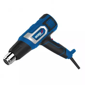 DEDRA Heteluchtpistool 2000W met 3-standige temperatuurinstelling, 4 mondstukken en plamuurmes