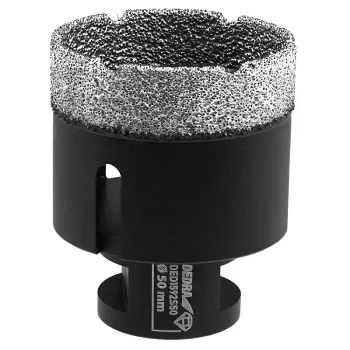 DEDRA VACUUMGESOLDEERDE DIAMANTKROONBOOR M14 50MM VOOR DROOG SNIJDEN VAN TEGELS, PORSELEIN, GRANIET