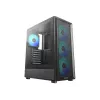 Deepcool CC550 4F mid-tower behuizing, 4x 120mm LED-ventilator, gehard glas, zwart