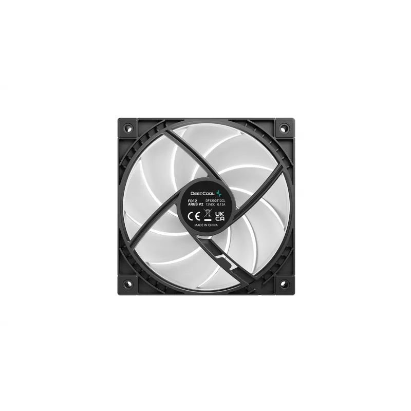 Deepcool FD12 ARGB V2 120mm PWM behuizingsventilator - zwart